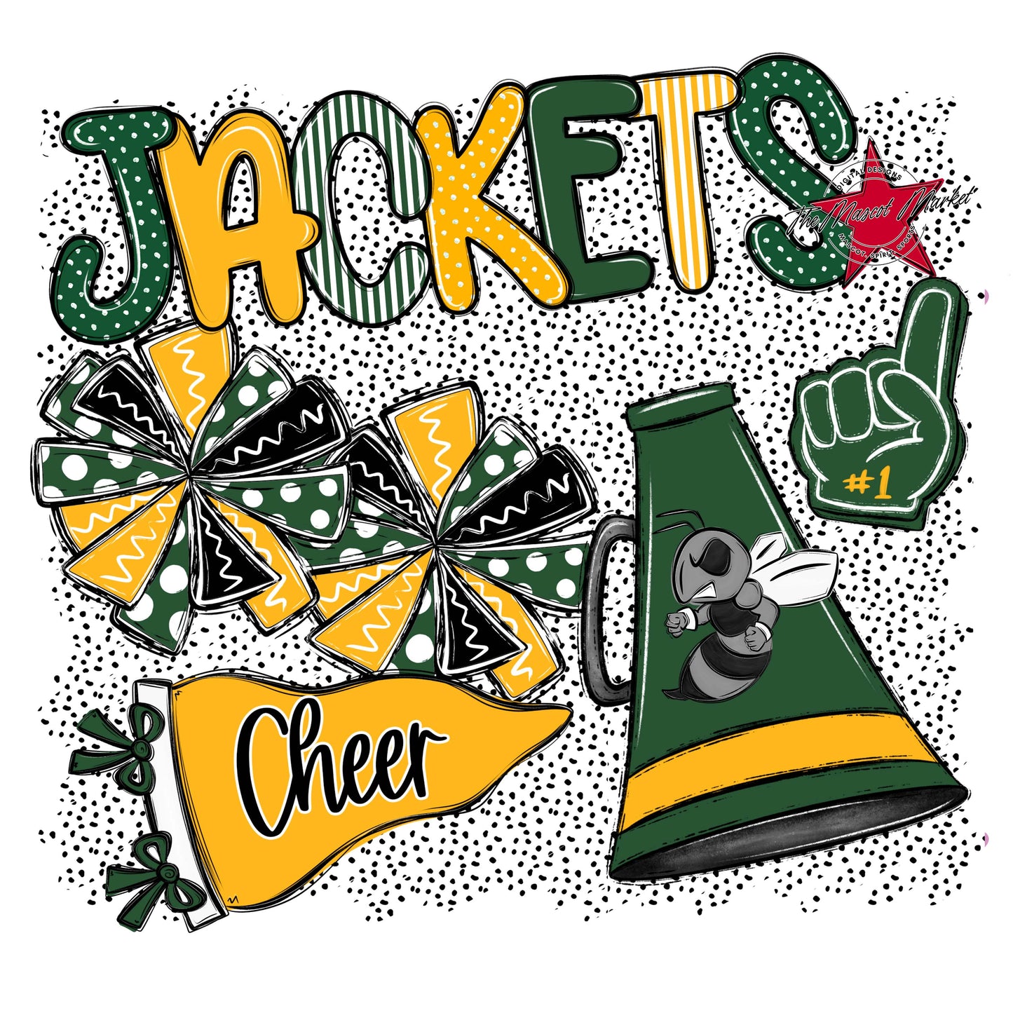 Jackets Cheer Spirit-Green & Yellow