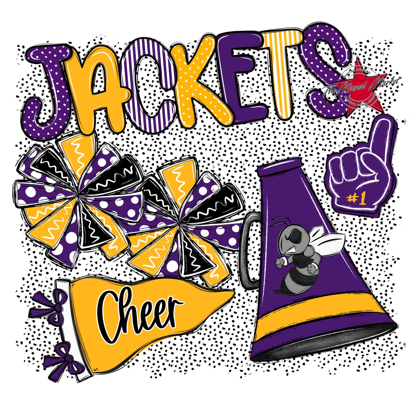 Jackets Cheer Spirit-Purple & Yellow