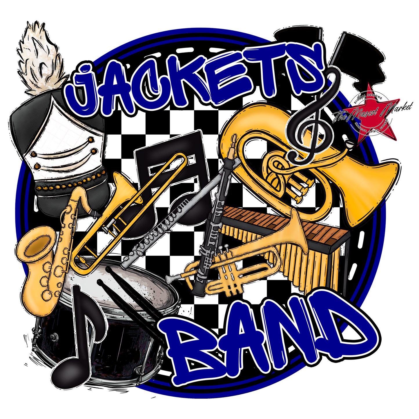 Jackets Circle Band Design-Blue
