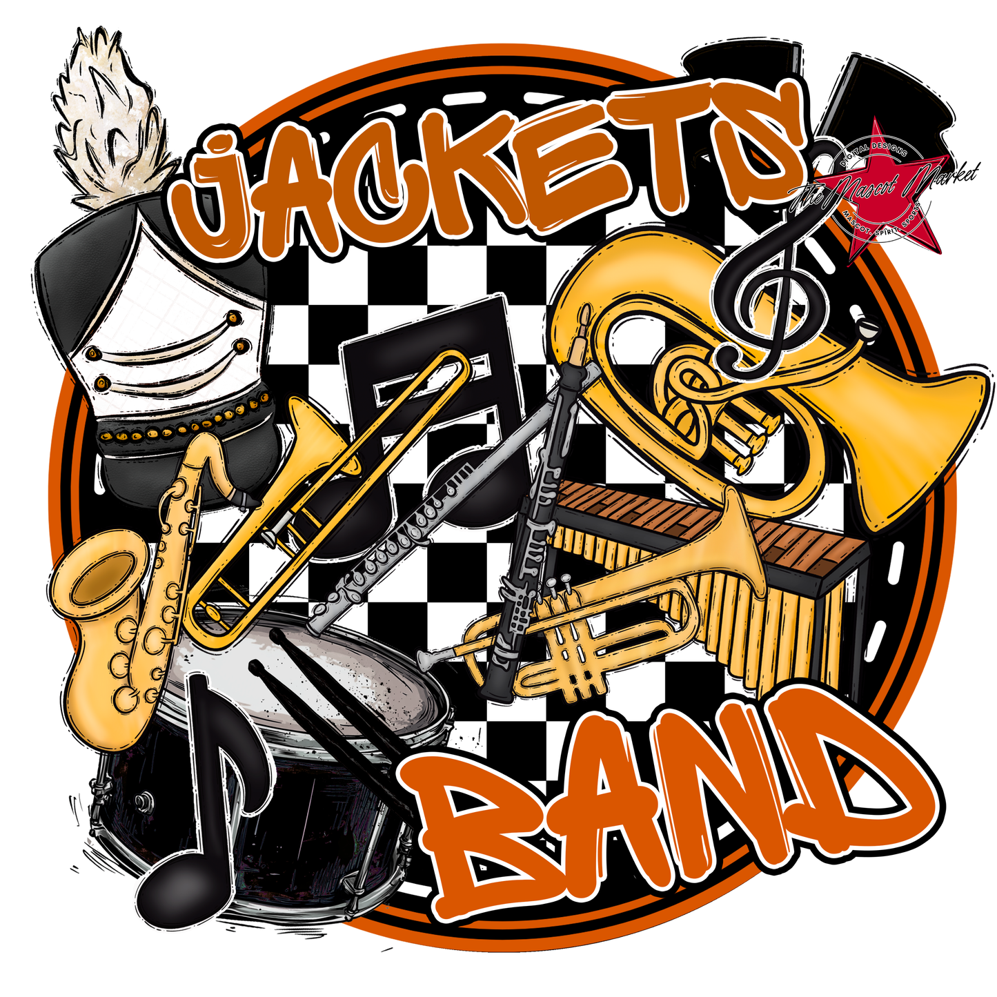 Jackets Circle Band Design-Burnt Orange