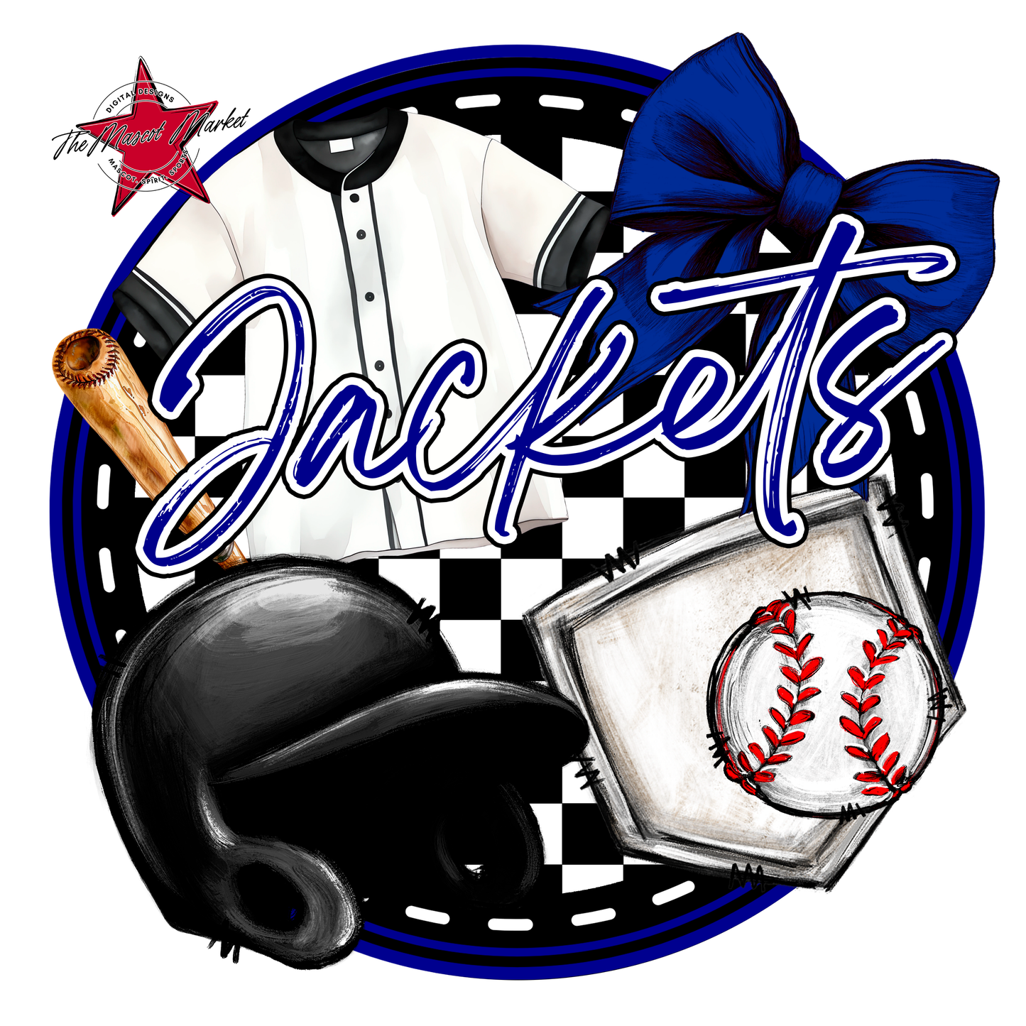 Jackets Circle Baseball Design-Blue