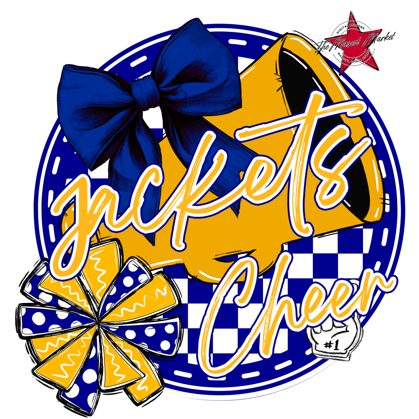 Jackets Circle Cheer Design-Blue-Yellow