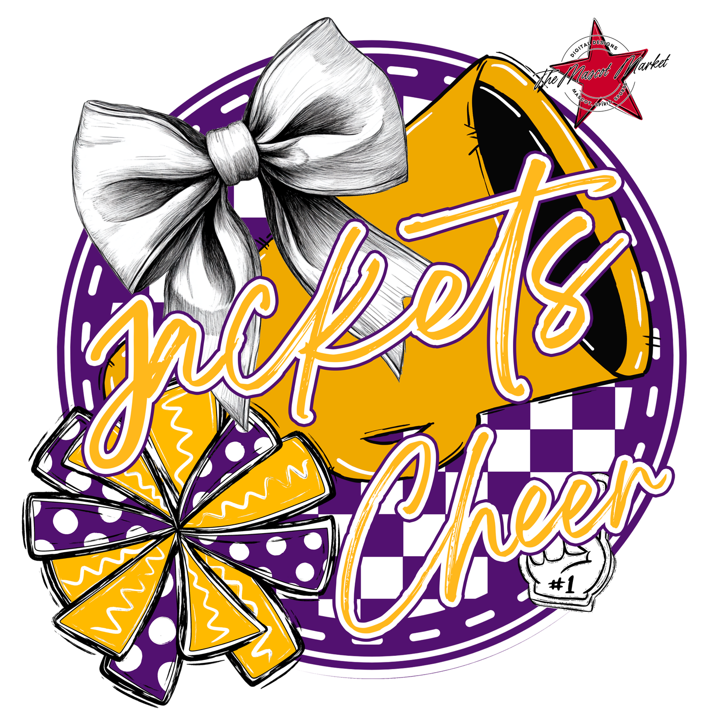Jackets Circle Cheer Design-Purple-Yellow