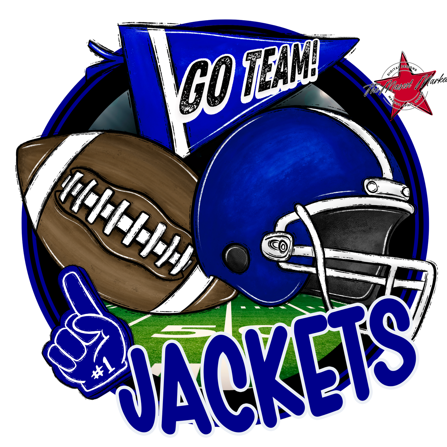 Jackets Circle Football Design-Blue