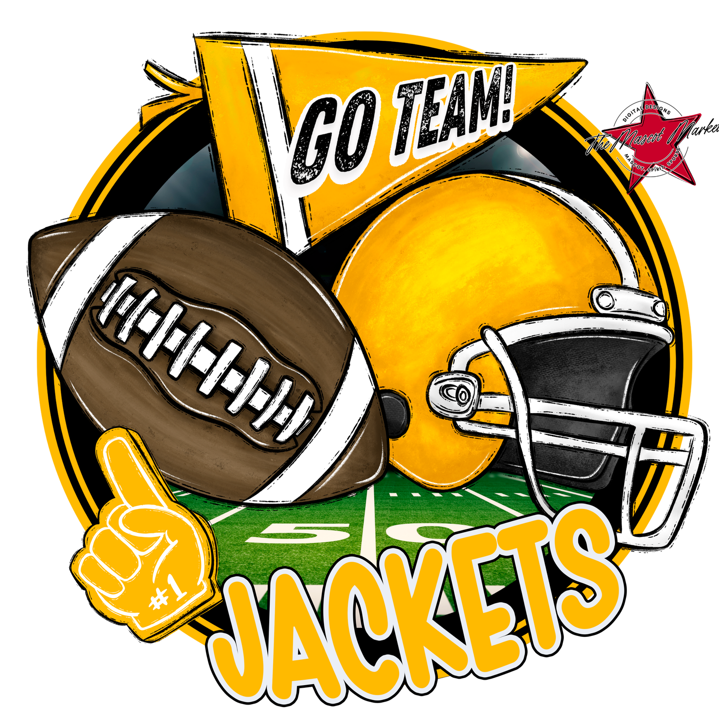 Jackets Circle Football Design-Yellow