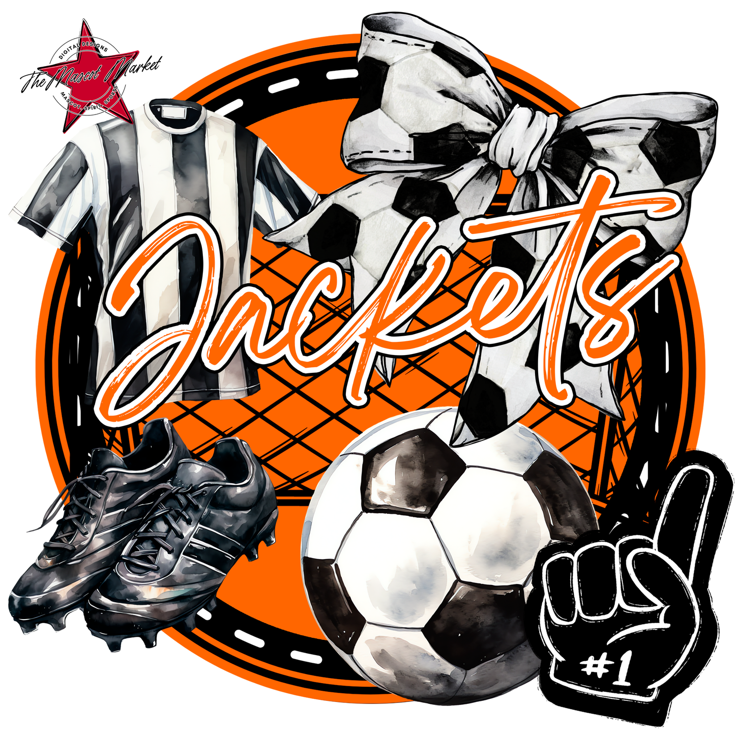 Jackets Circle Soccer Design-Orange