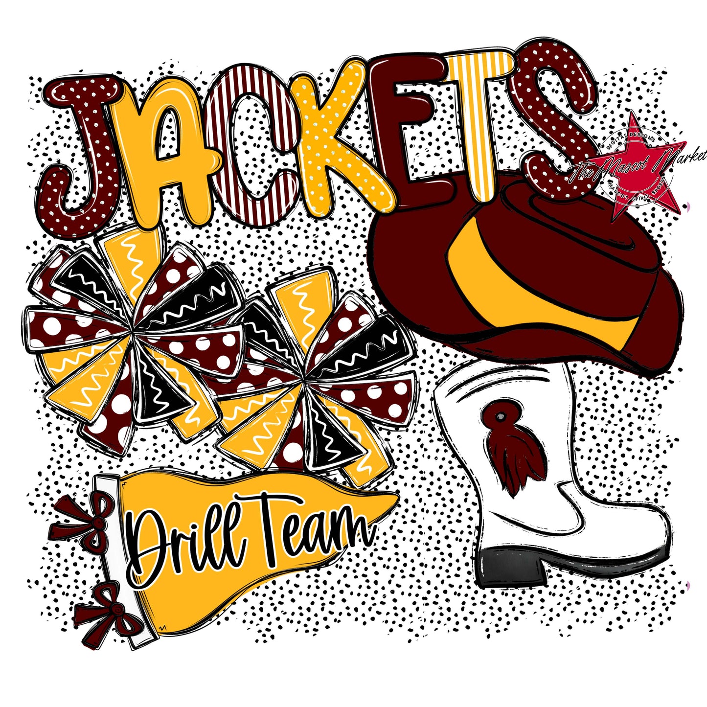 Jackets Drillteam Spirit-Maroon & Yellow