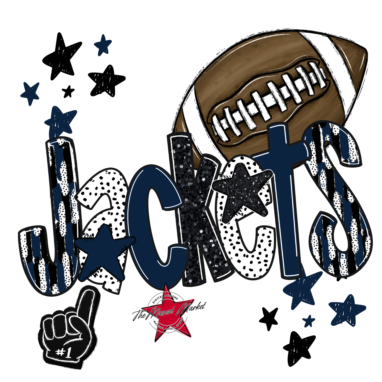 Jackets Football Scrape-Navy