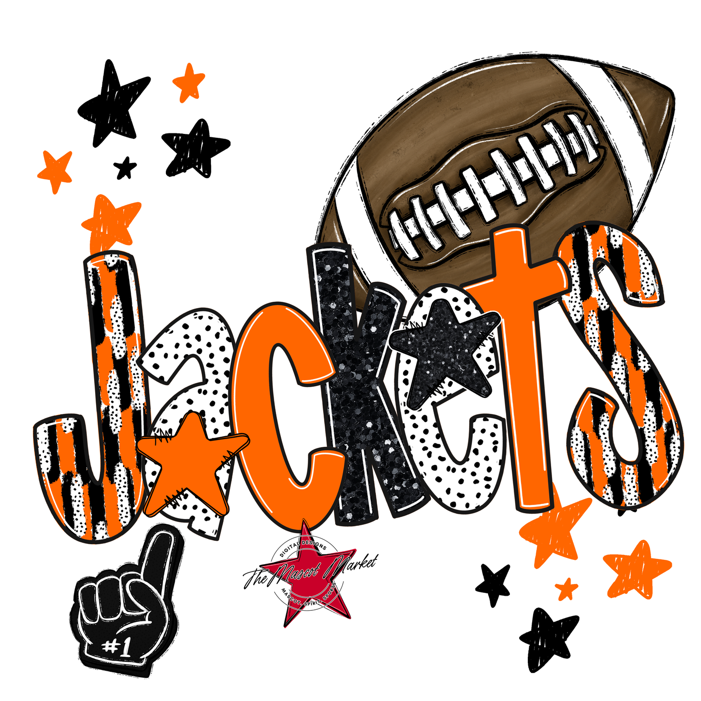 Jackets Football Scrape-Orange