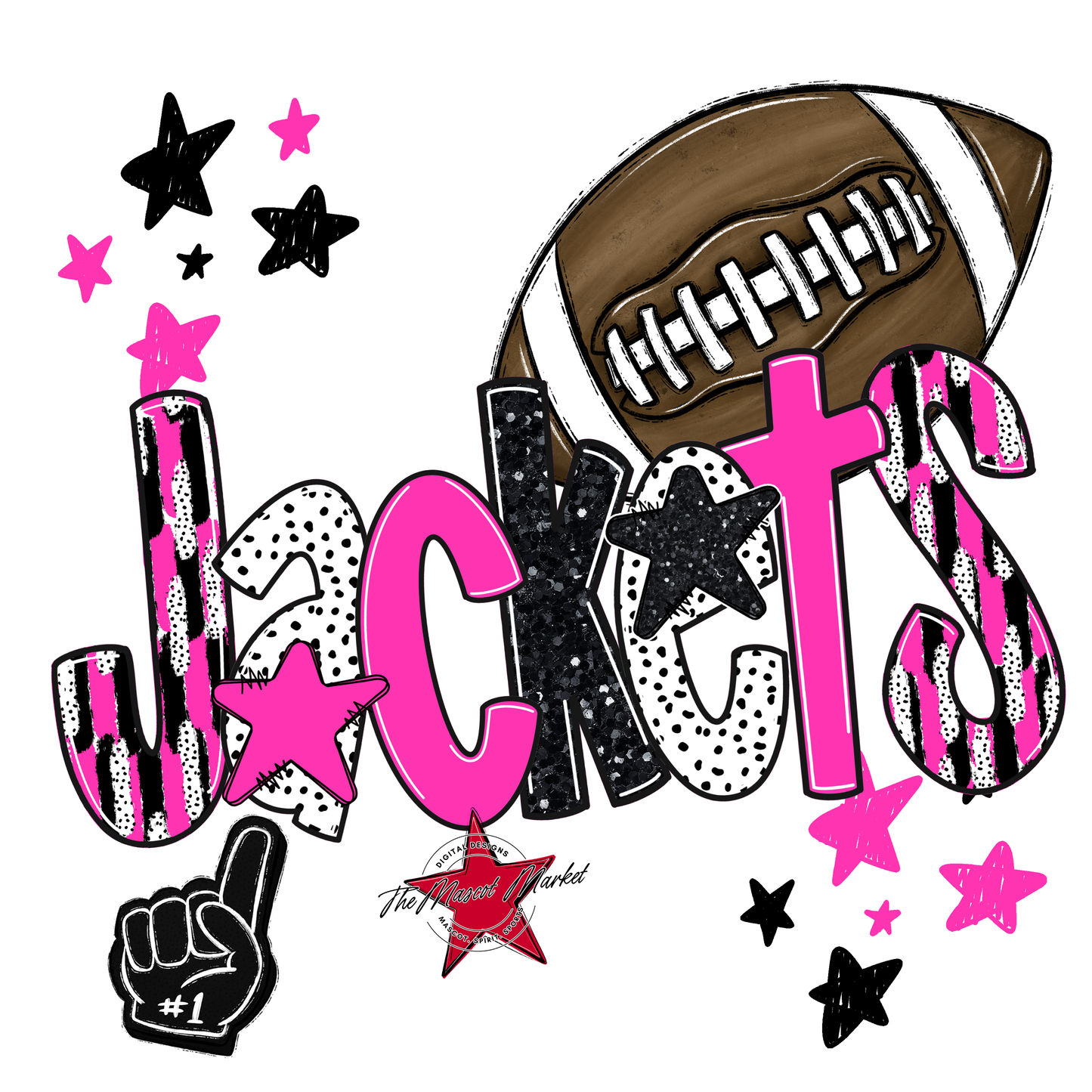 Jackets Football Scrape-Pink