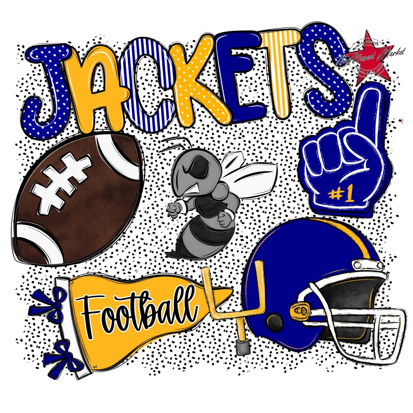 Jackets Football Spirit-Blue & Yellow