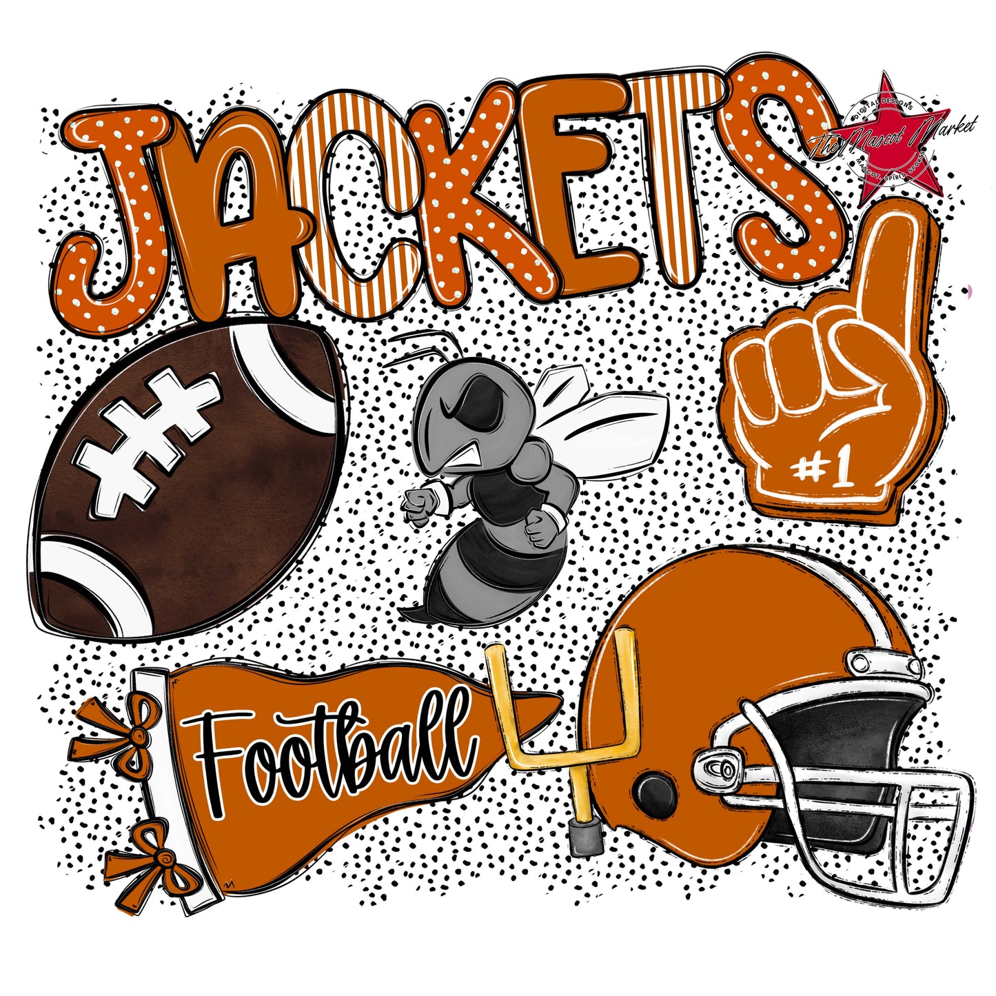 Jackets Football Spirit-Burnt Orange