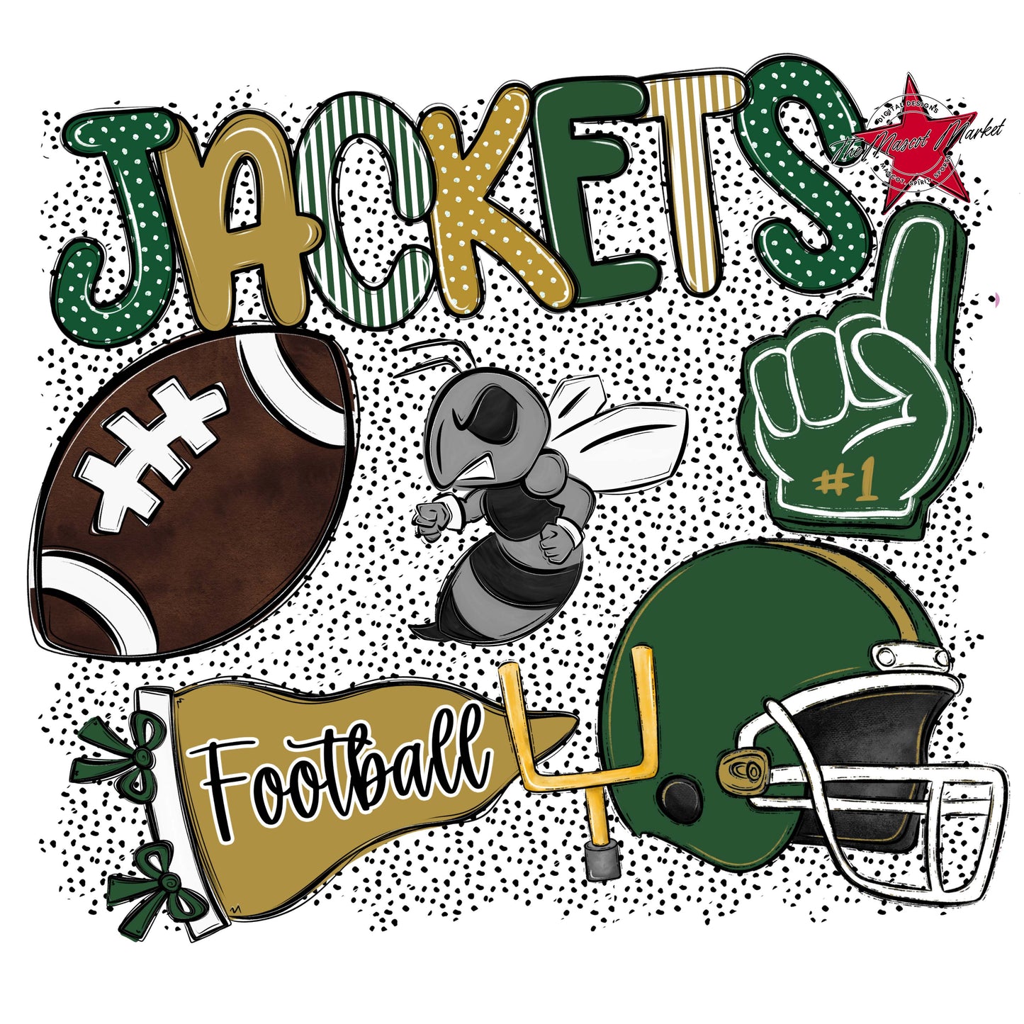 Jackets Football Spirit-Green & Gold