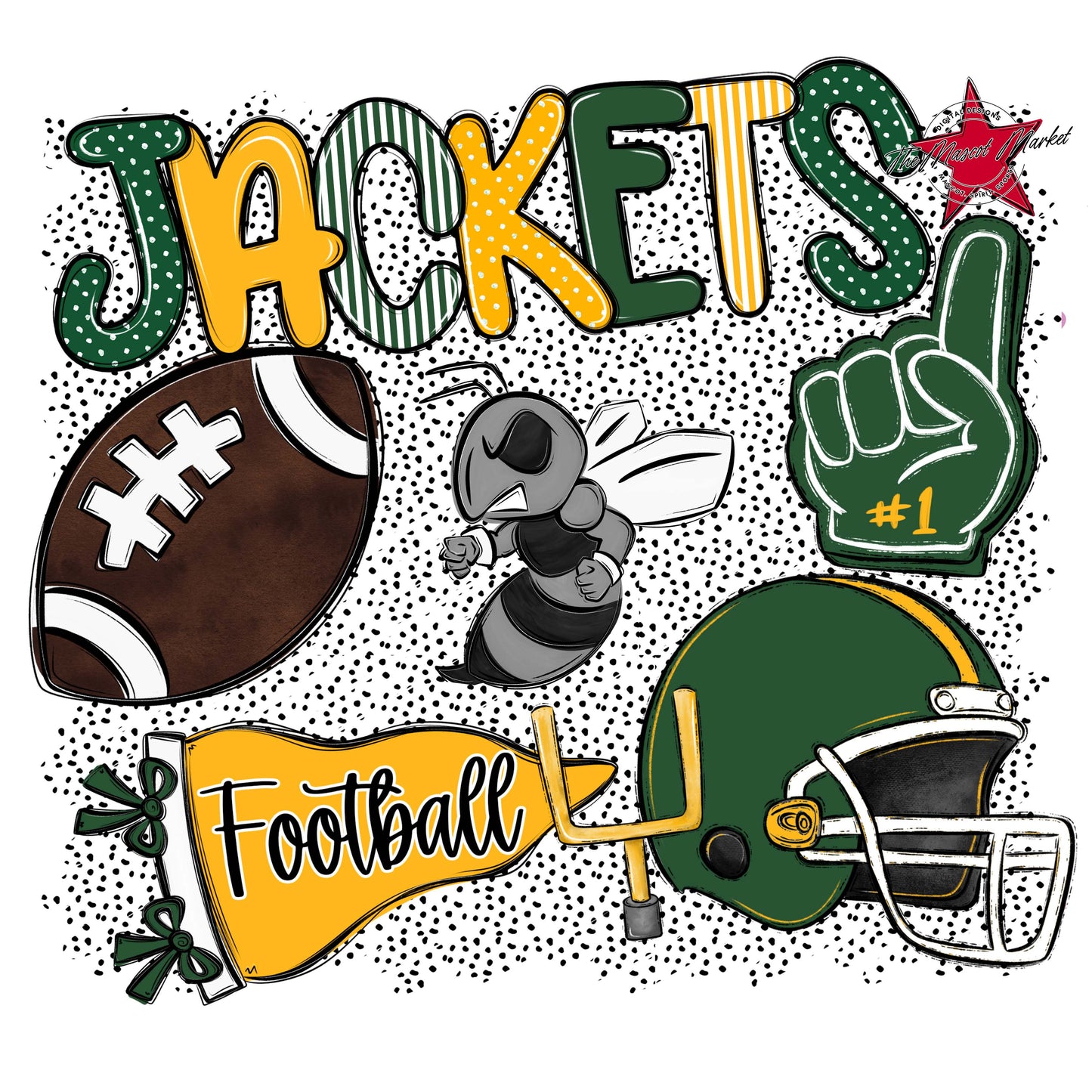 Jackets Football Spirit-Green & Yellow