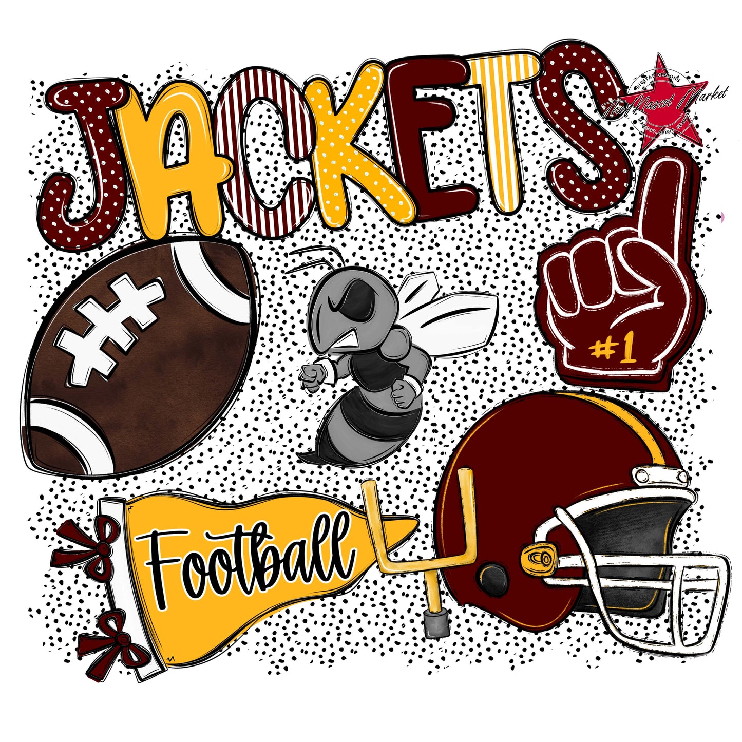 Jackets Football Spirit-Maroon & Yellow