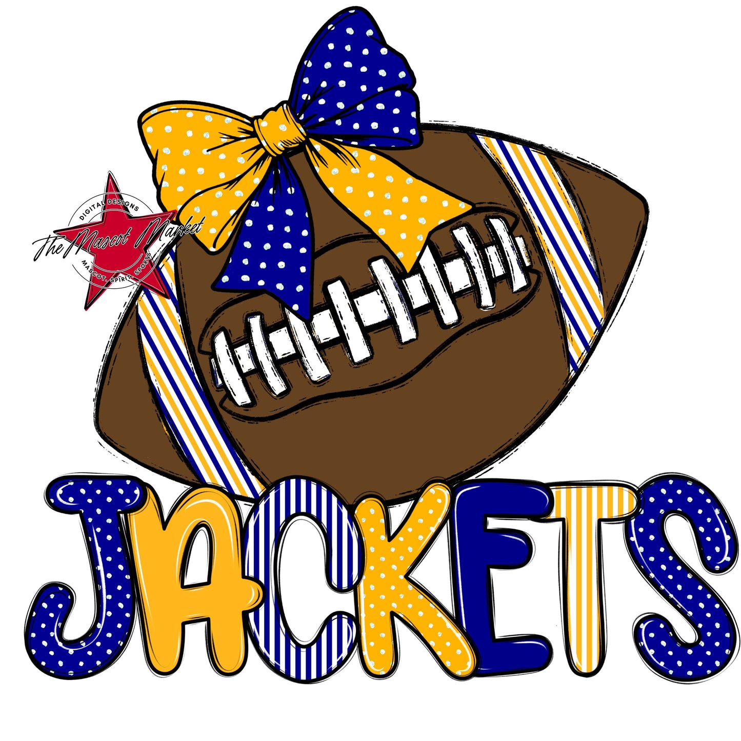 Jackets Football Spirit Design-Blue & Yellow