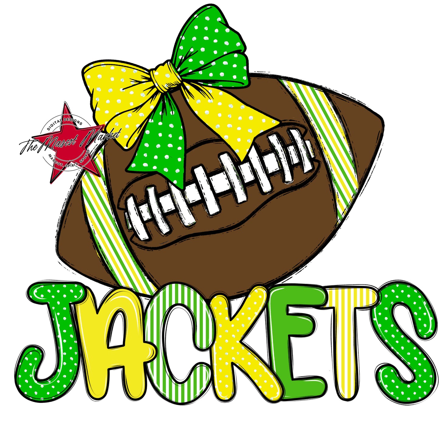Jackets Football Spirit Design-Bright Green & Bright Yellow