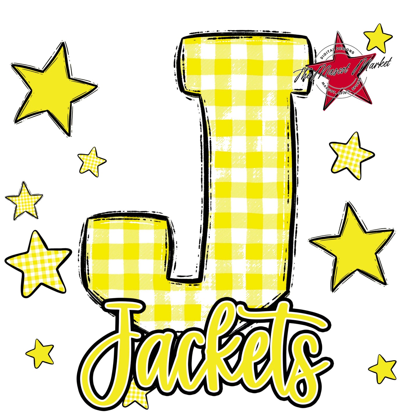 Jackets Plaid Star Design-Bright Yellow