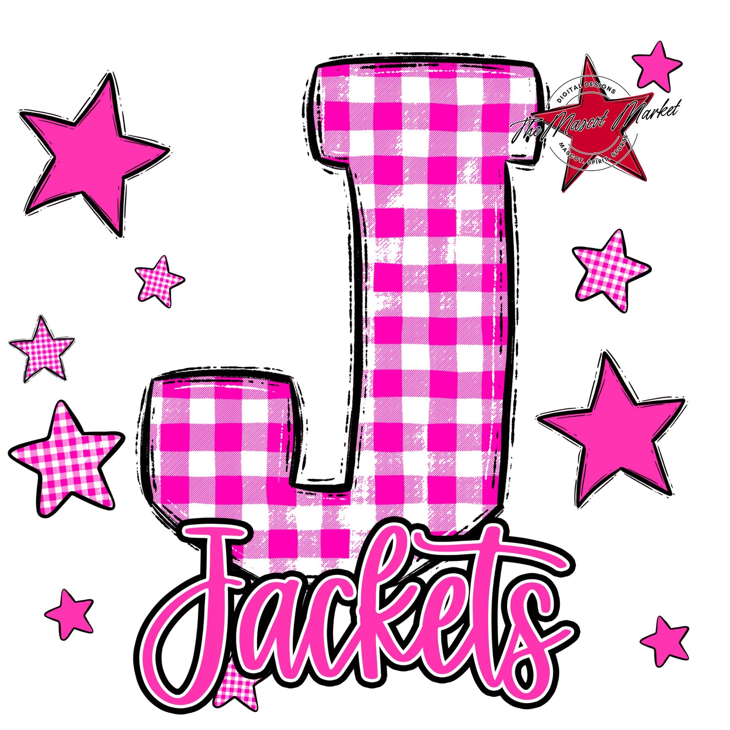 Jackets Plaid Star Design-Pink
