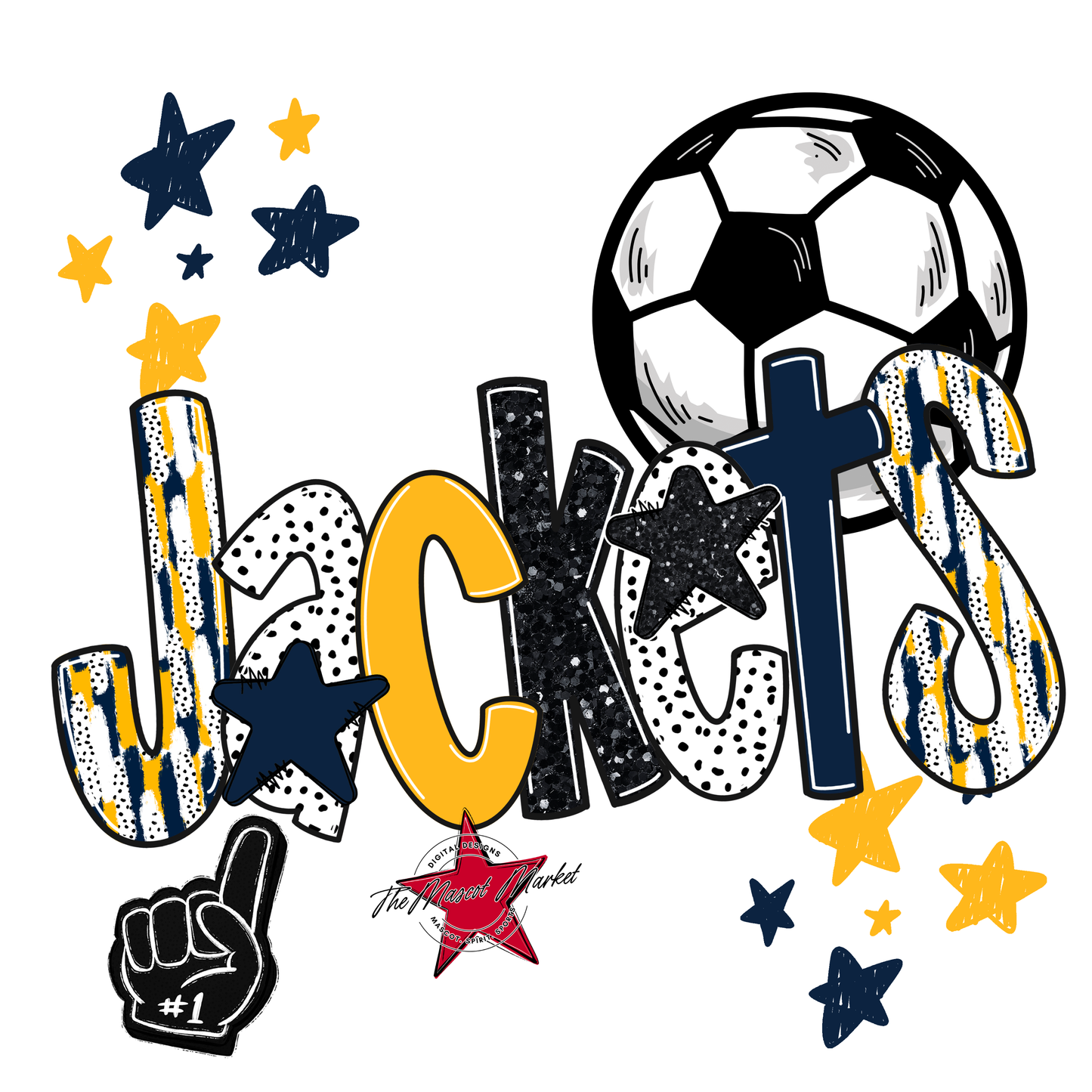 Jackets Soccer Scrape-Navy-Yellow