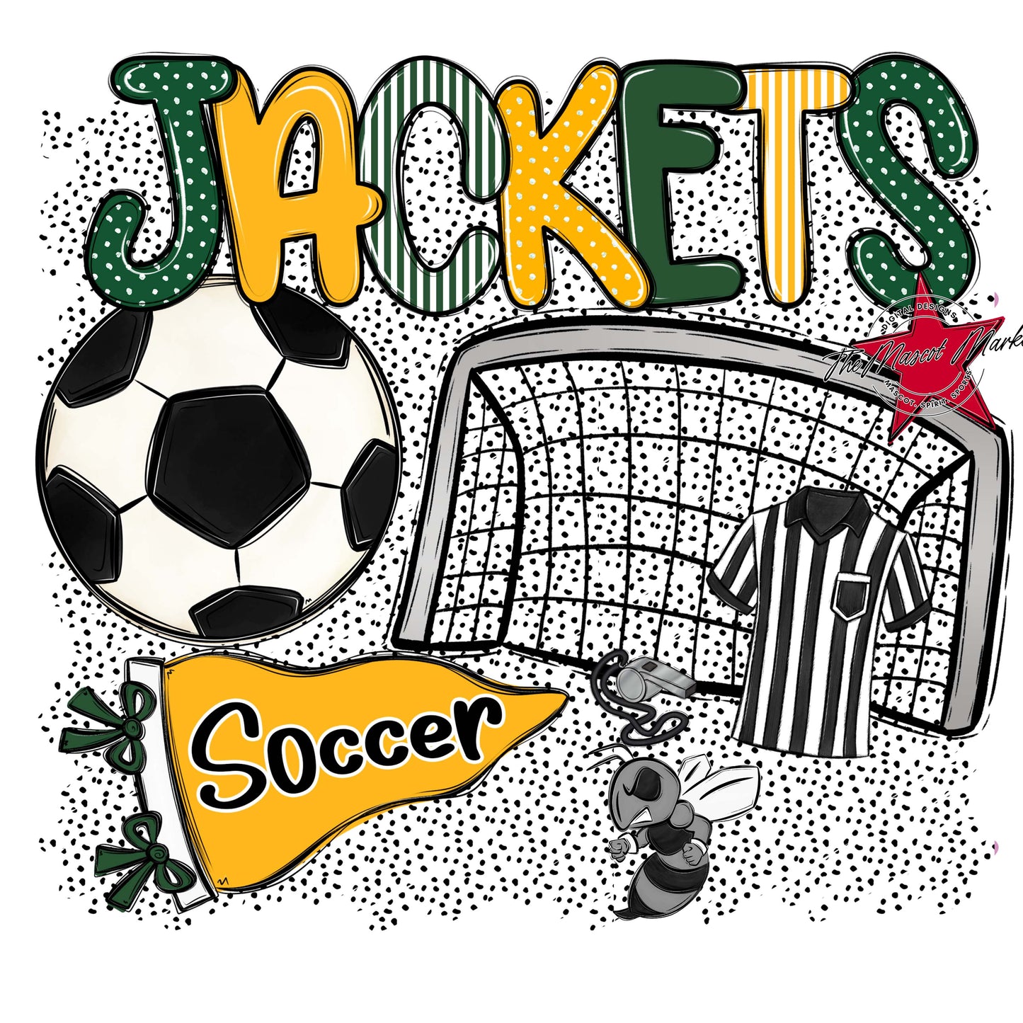 Jackets Soccer Spirit-Green & Yellow