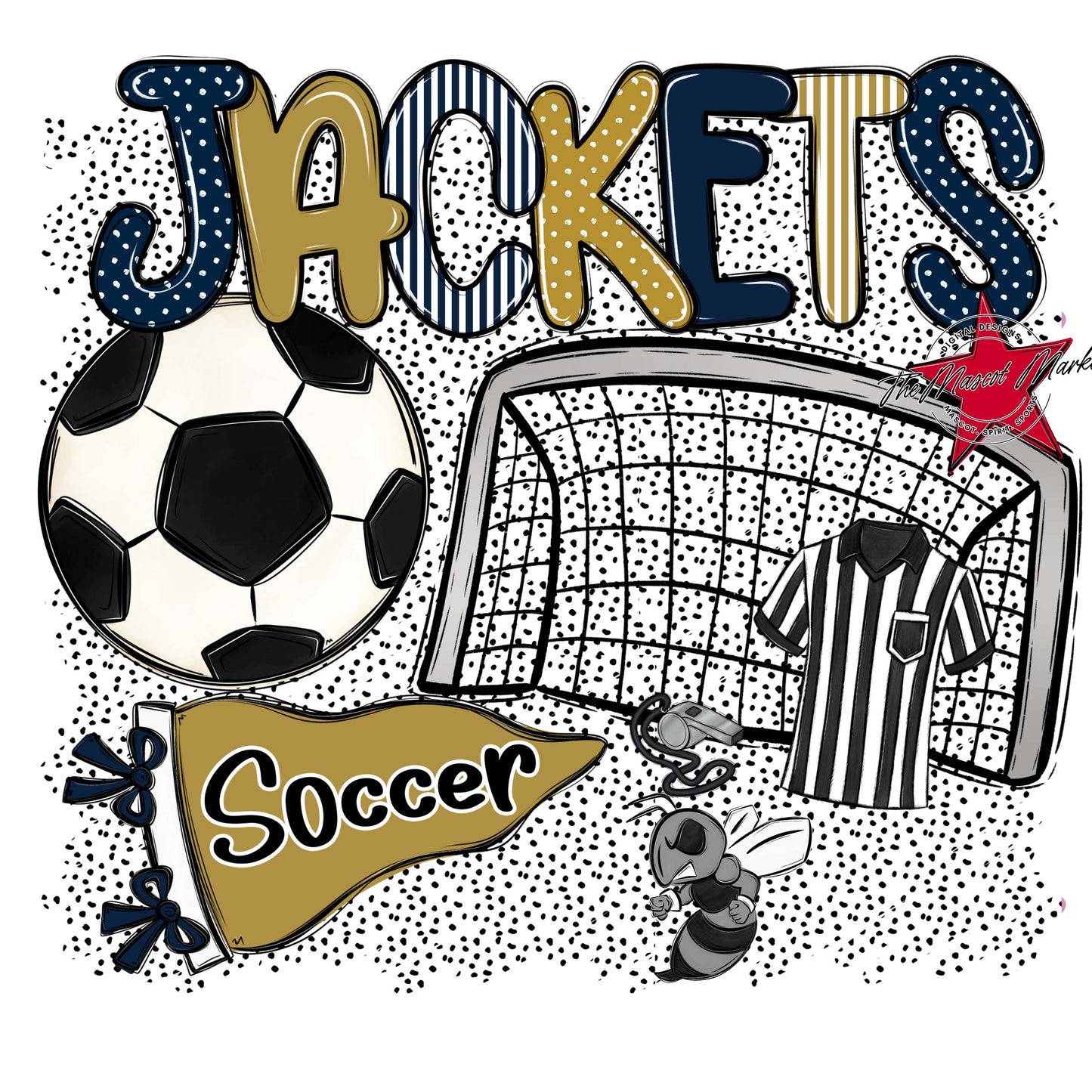 Jackets Soccer Spirit-Navy & Gold