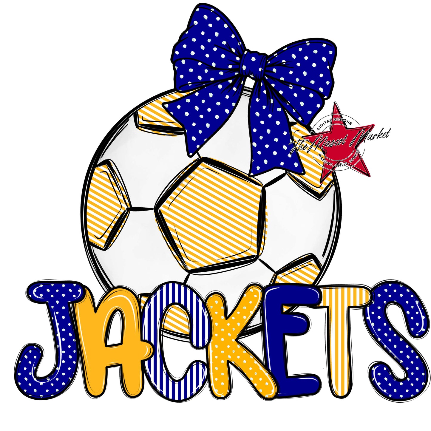 Jackets Soccer Spirit Design-Blue & Yellow