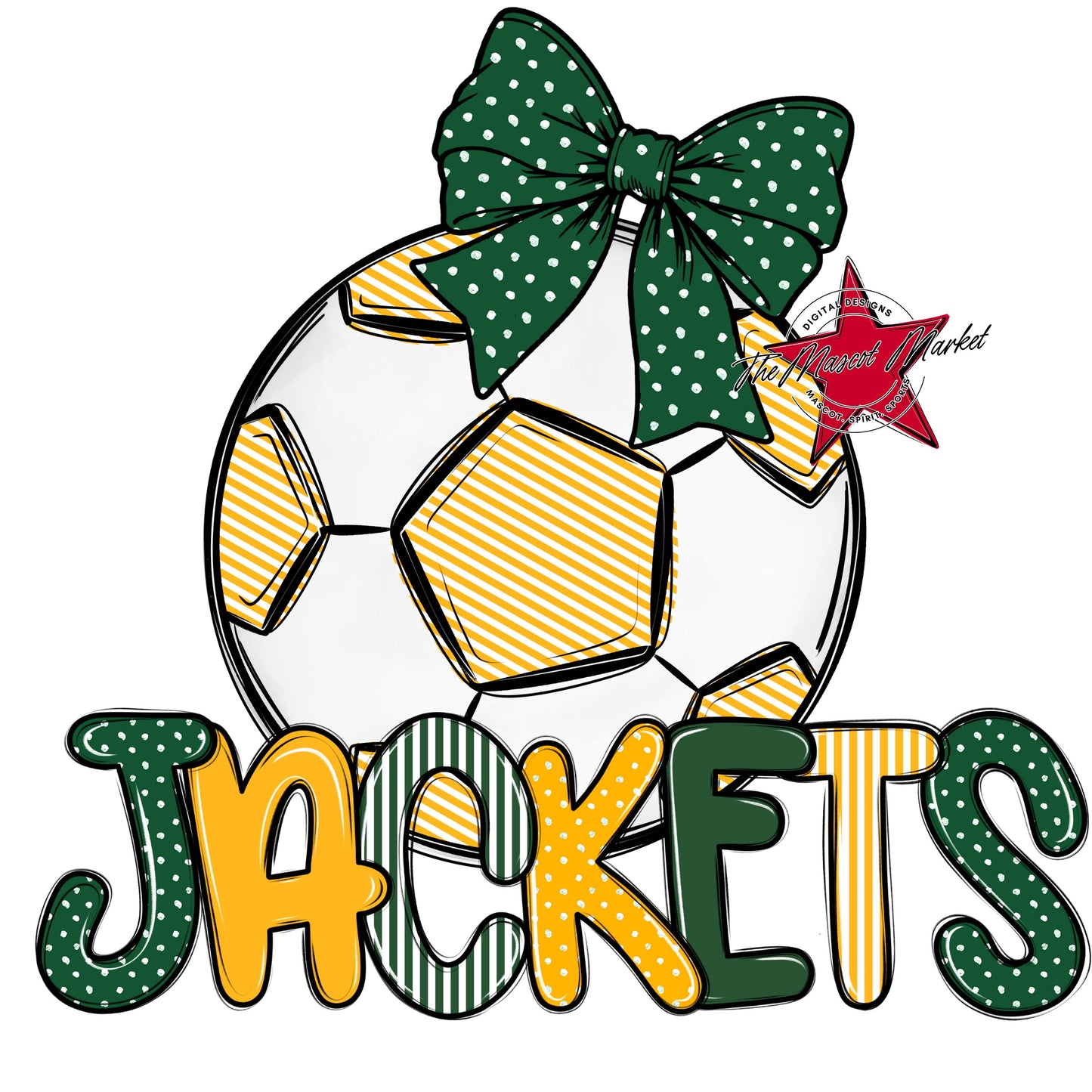 Jackets Soccer Spirit Design-Green & Yellow