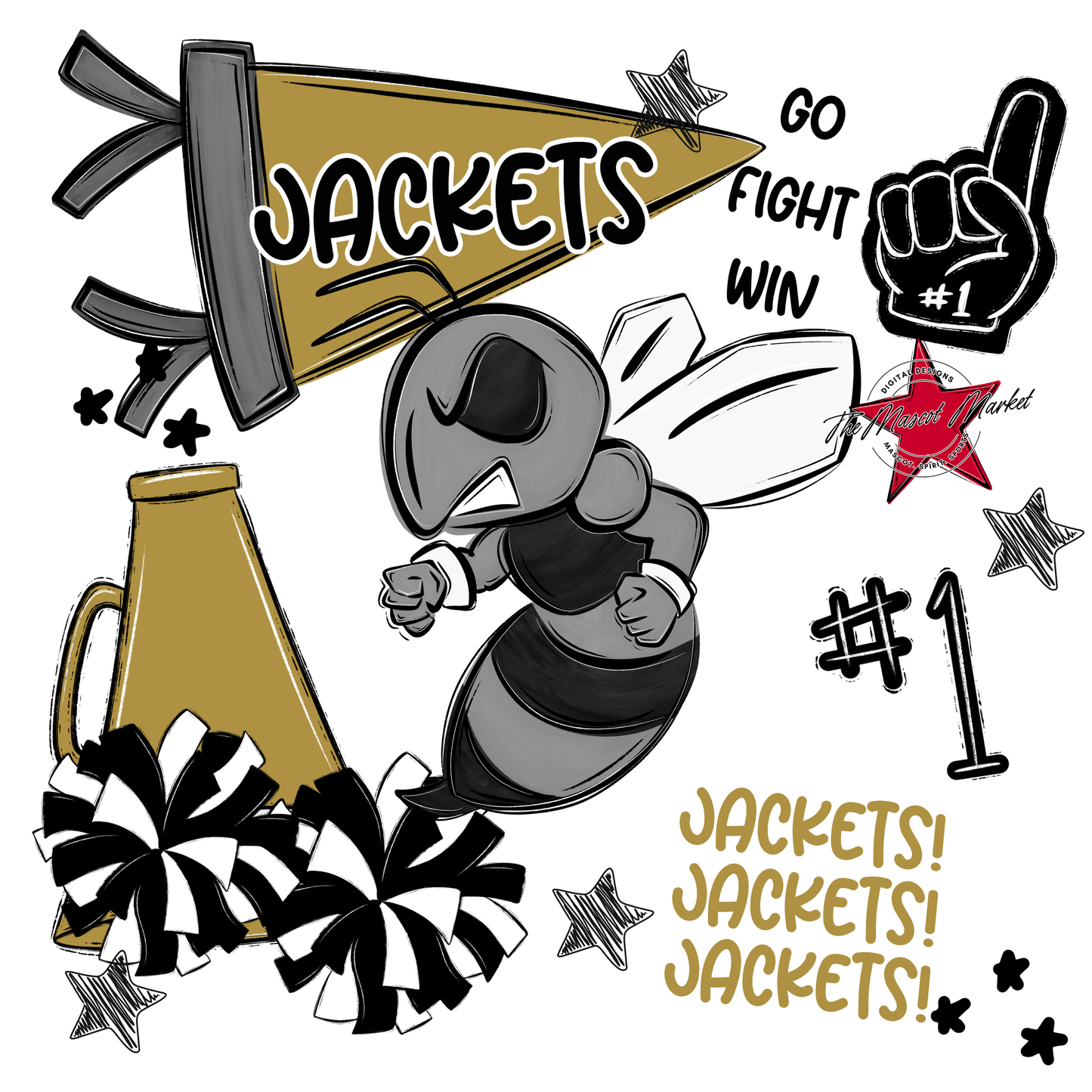 Jackets Spirit Design-Gold