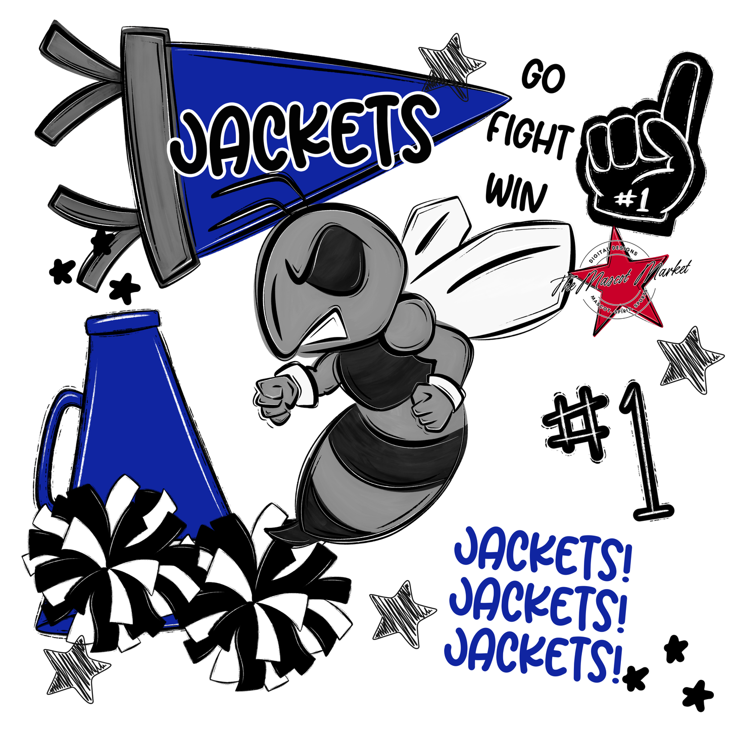 Jackets Spirit Design-Royal Blue