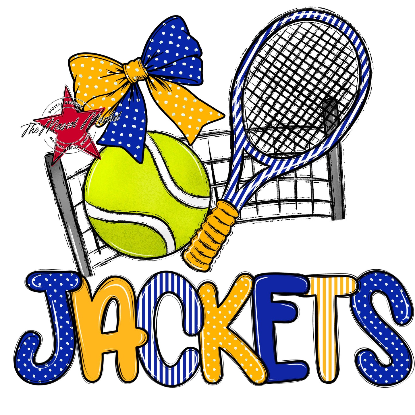 Jackets Tennis Spirit Design-Royal Blue & Yellow