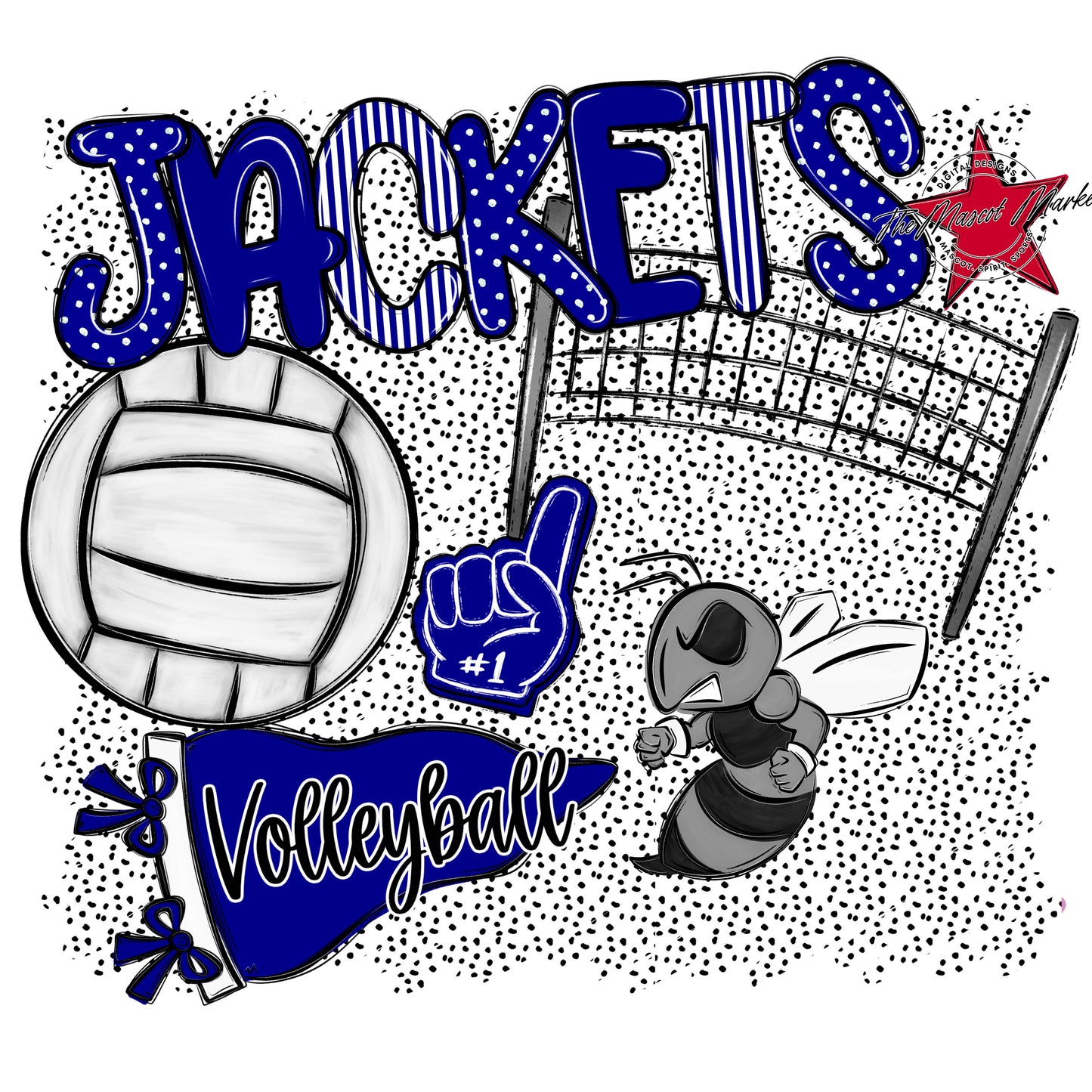 Jackets Volleyball Spirit-Blue