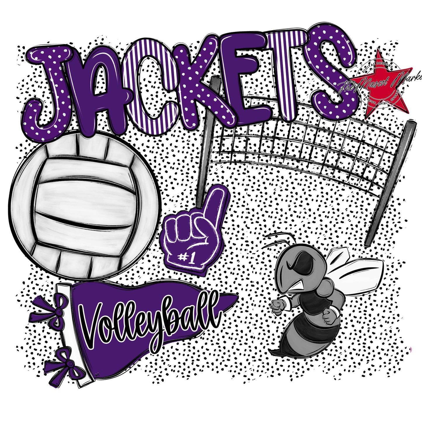Jackets Volleyball Spirit-Purple