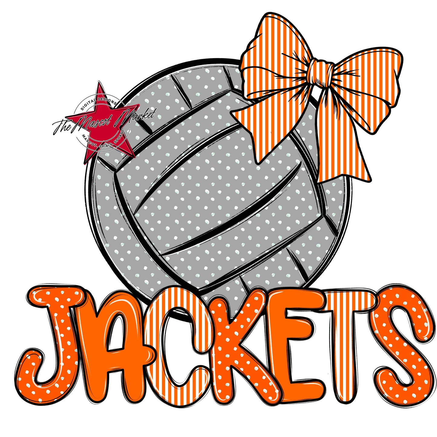 Jackets Volleyball Spirit Design-Orange