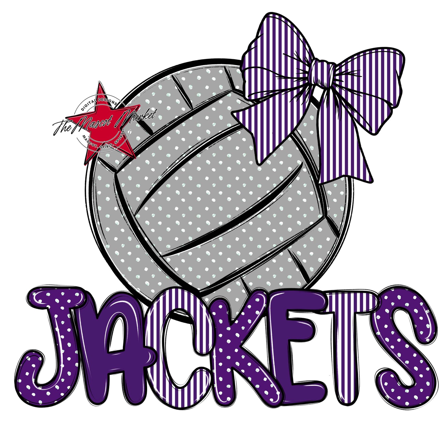 Jackets Volleyball Spirit Design-Purple
