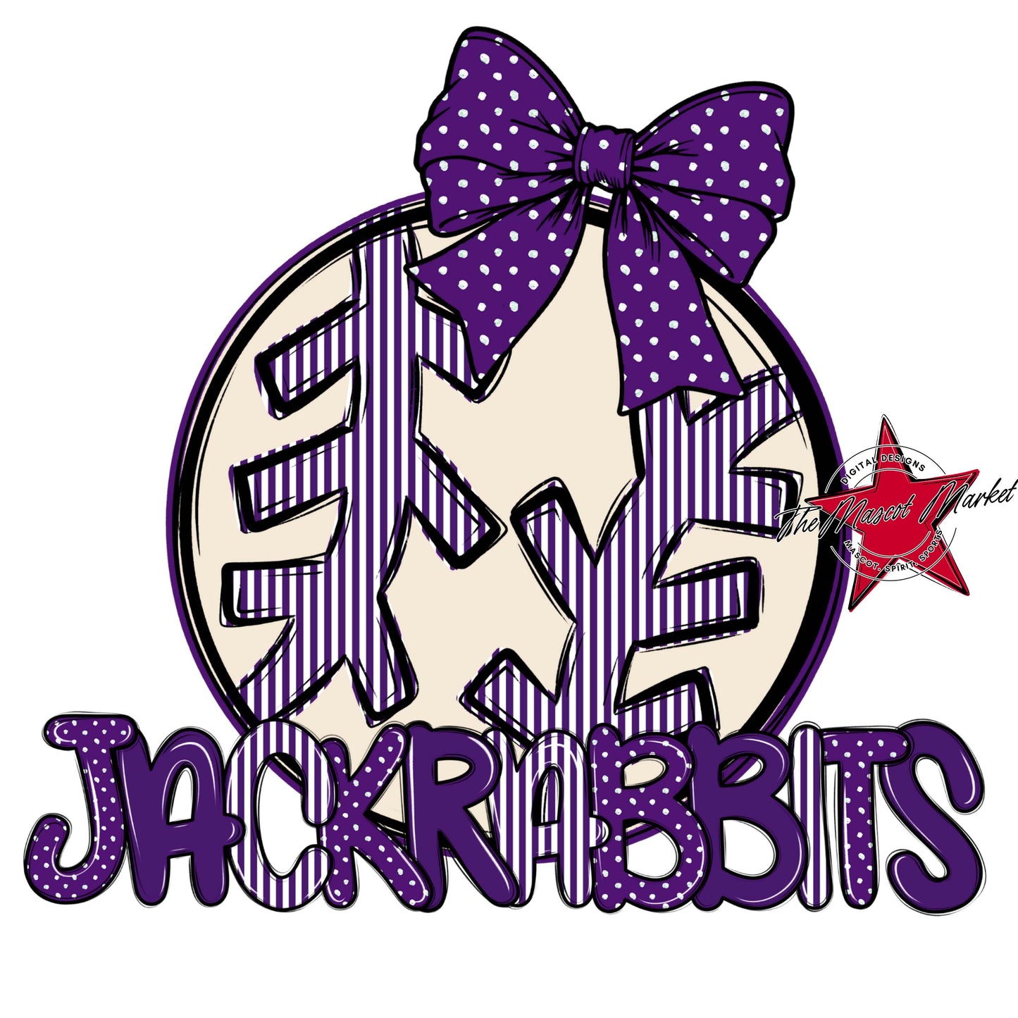 Jackrabbits Baseball-Softball Spirit Design-Purple