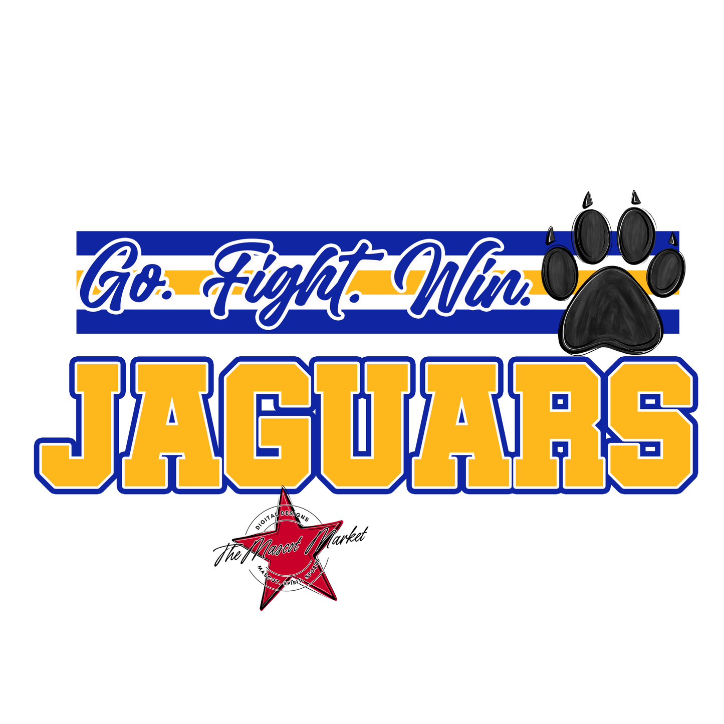 Jaguars Go Fight Win-Royal Blue & Yellow