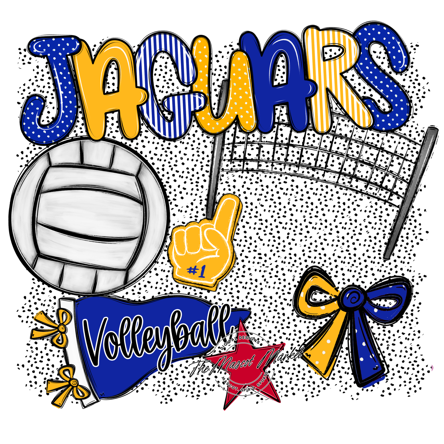 Jaguars Volleyball Spirit-Royal Blue & Yellow