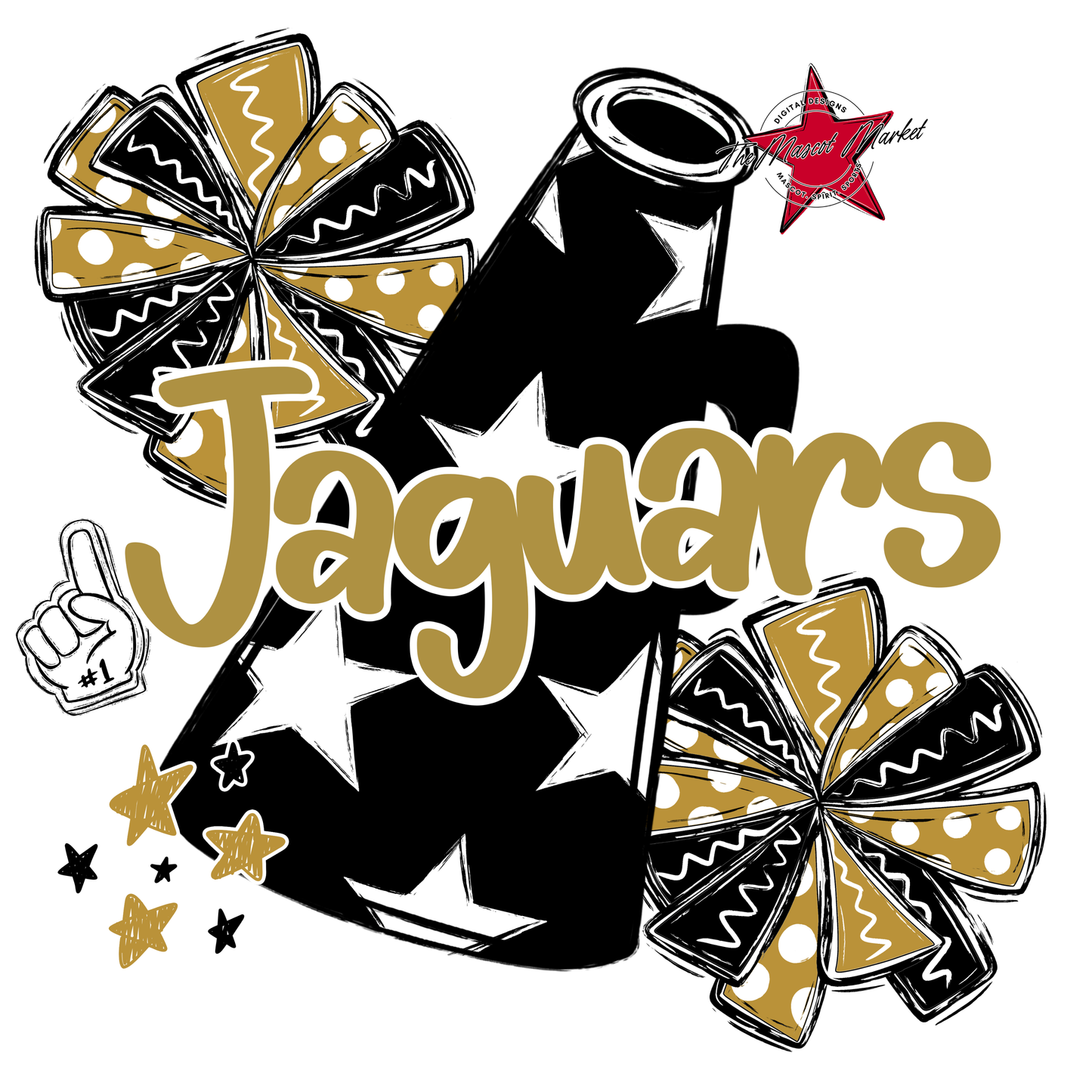 Jaguars Alpha Megaphone Design-Gold