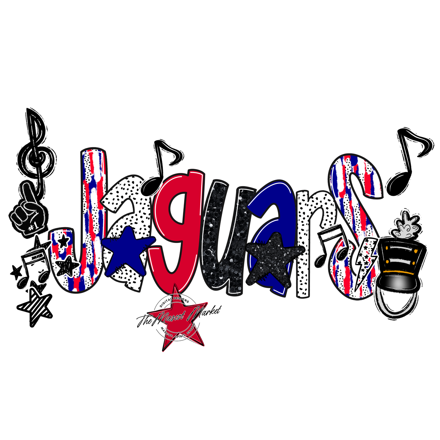 Jaguars Band Scrape-Blue-Red