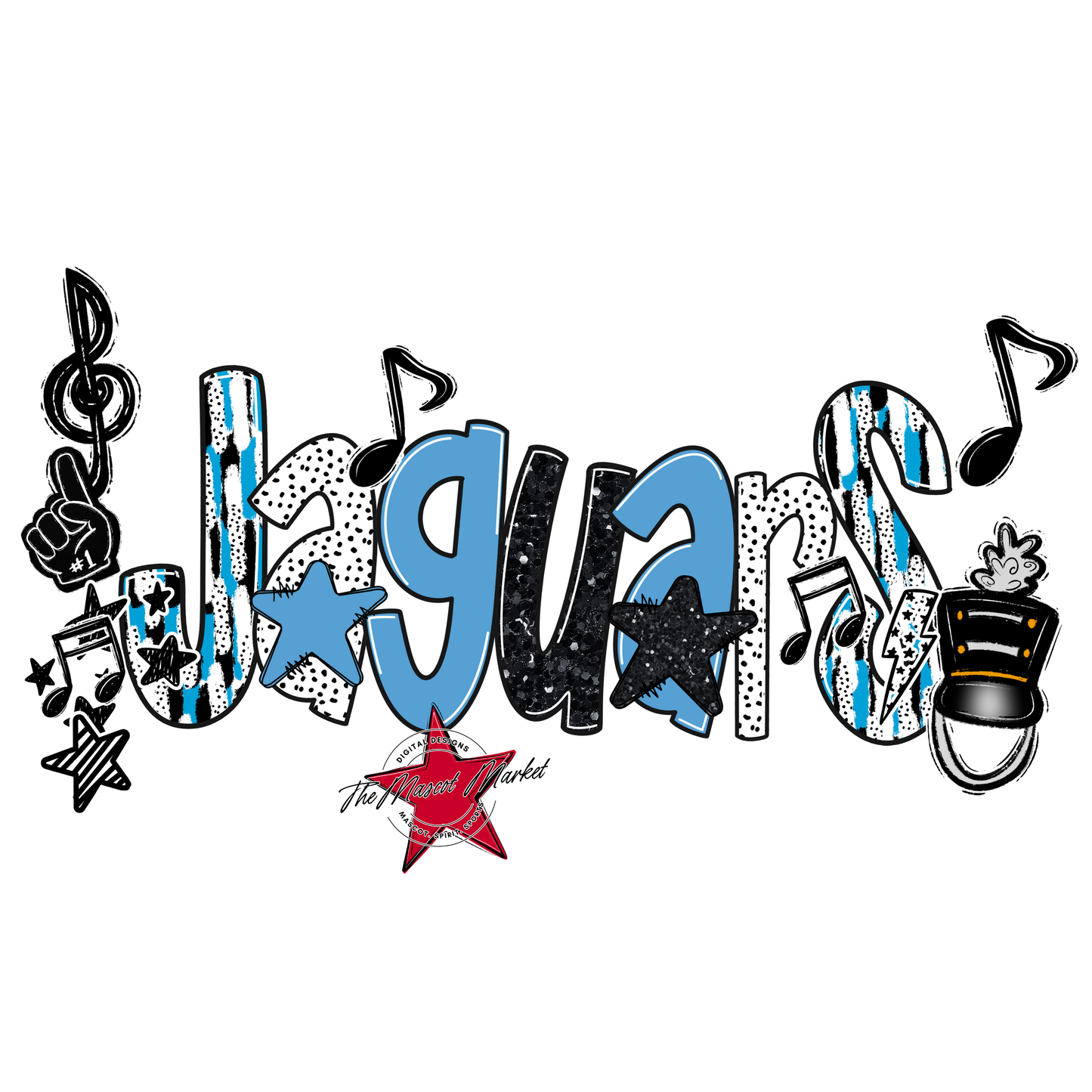 Jaguars Band Scrape-Carolina Blue