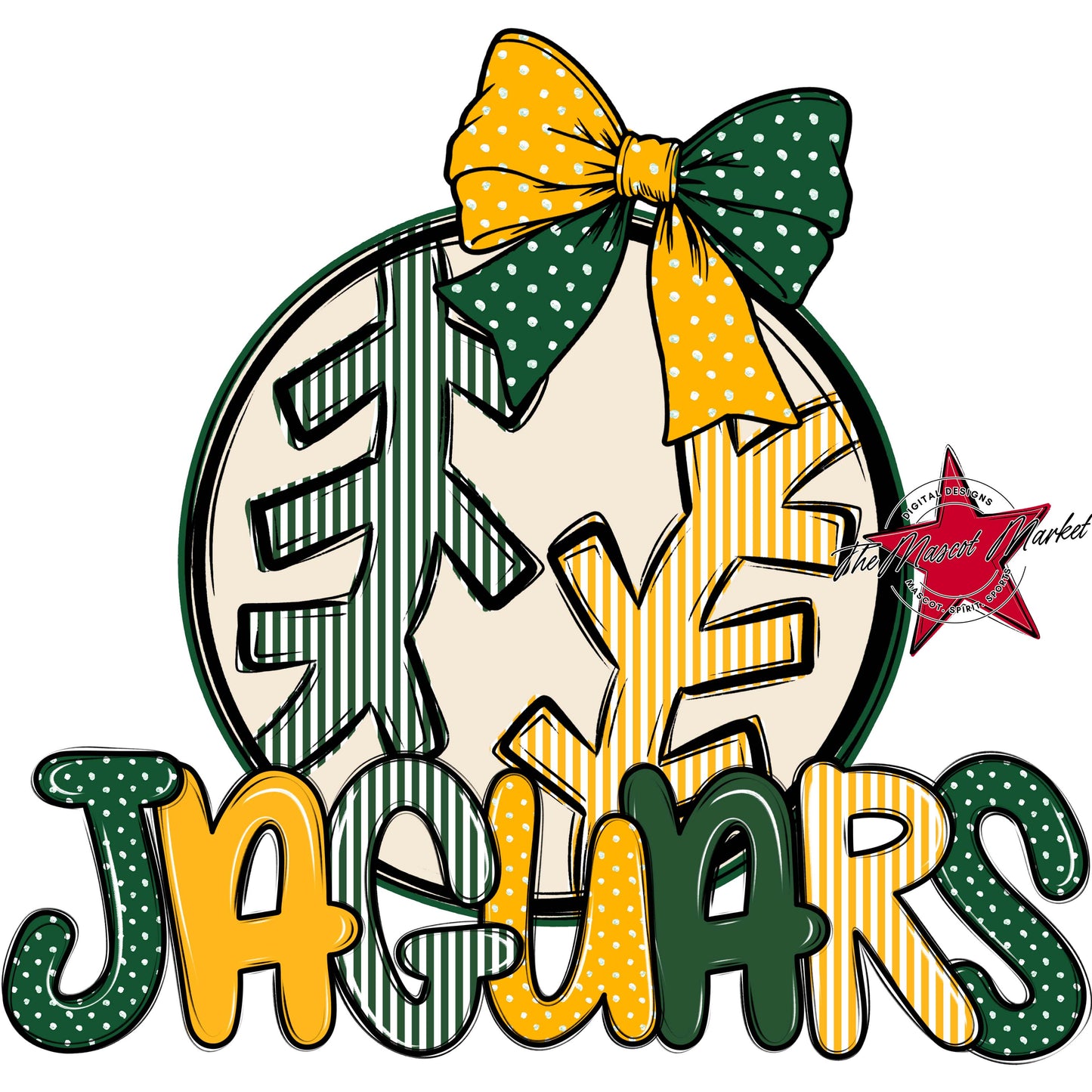Jaguars Baseball-Softball Spirit Design-Green & Yellow