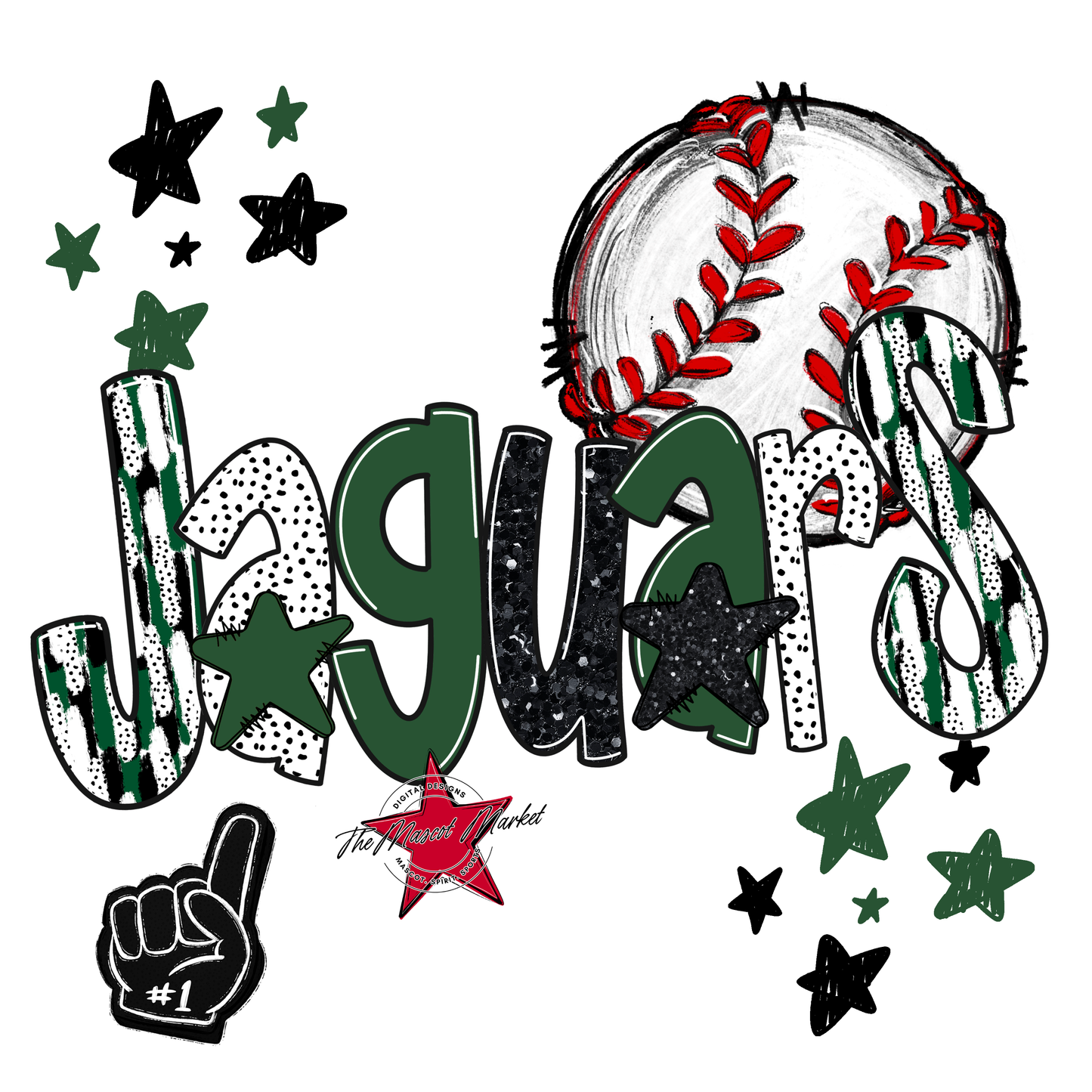 Jaguars Baseball Scrape-Green
