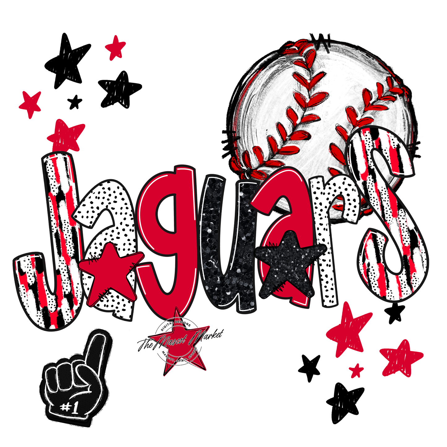 Jaguars Baseball Scrape-Red