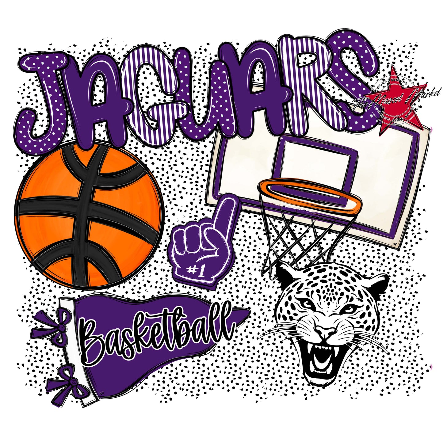 Jaguars Basketball Spirit-Purple