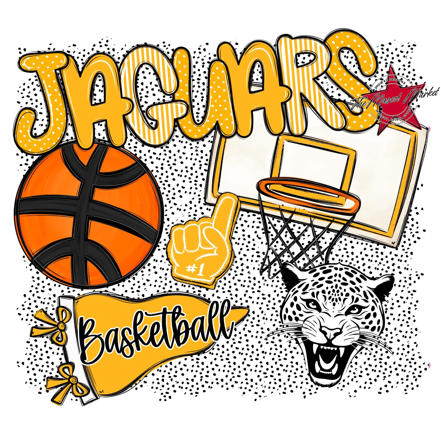 Jaguars Basketball Spirit-Yellow