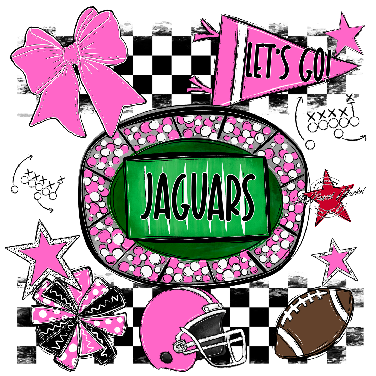 Jaguars Checkers Spirit Design-Baby Pink