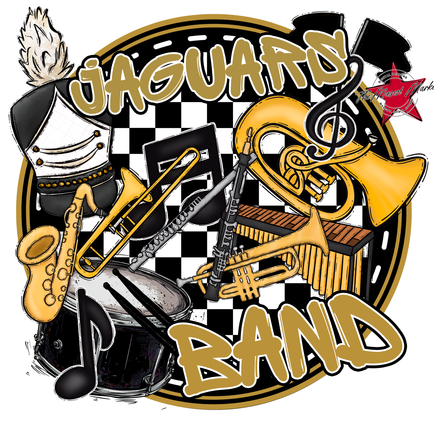 Jaguars Circle Band Design-Gold
