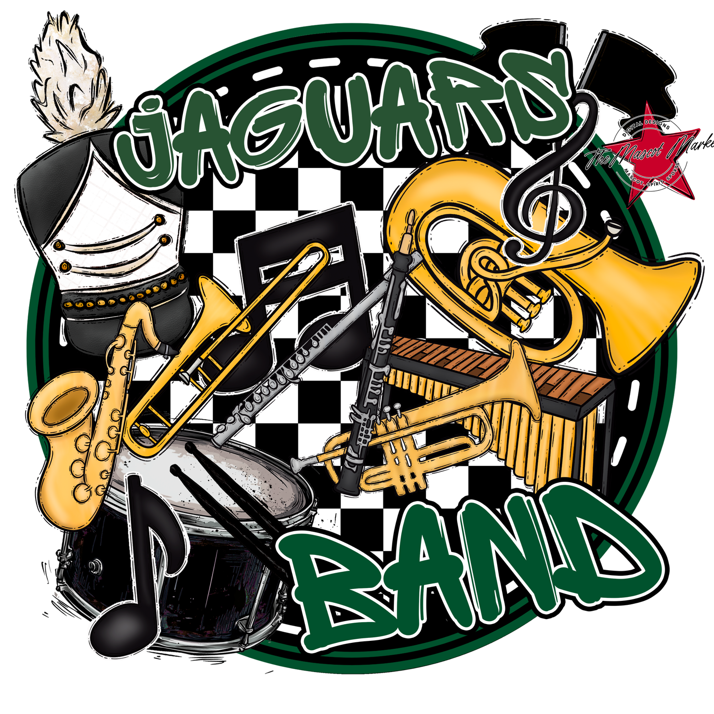 Jaguars Circle Band Design-Green