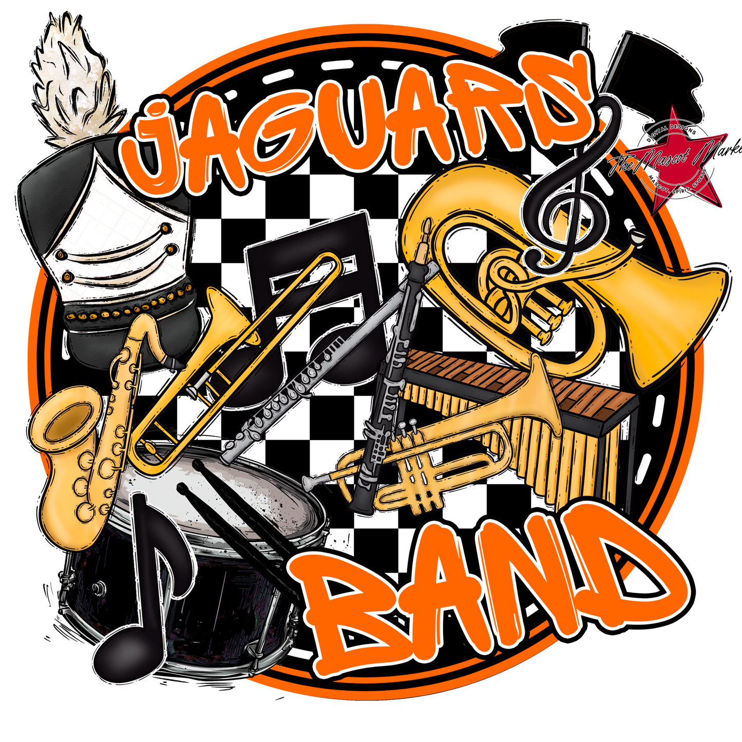 Jaguars Circle Band Design-Orange